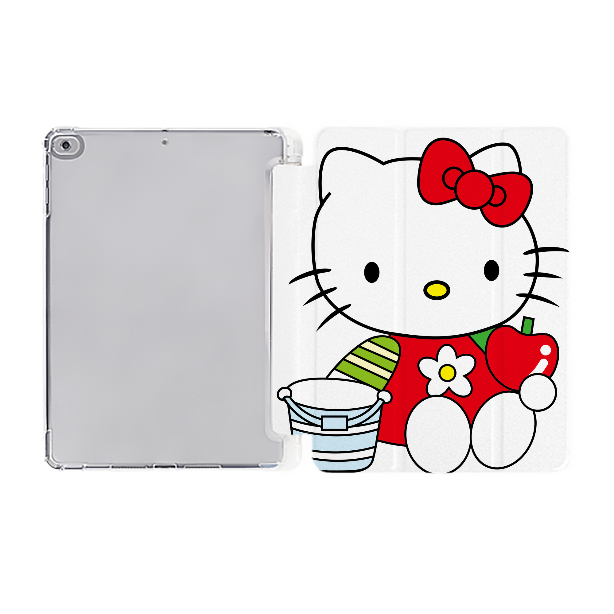 （画像用） Hello Kitty ハローキティ IPad ケース ペン収納付き 三つ折りスタンド PUレザー×シリコン 対応機種9.5/10.5/10.9インチ